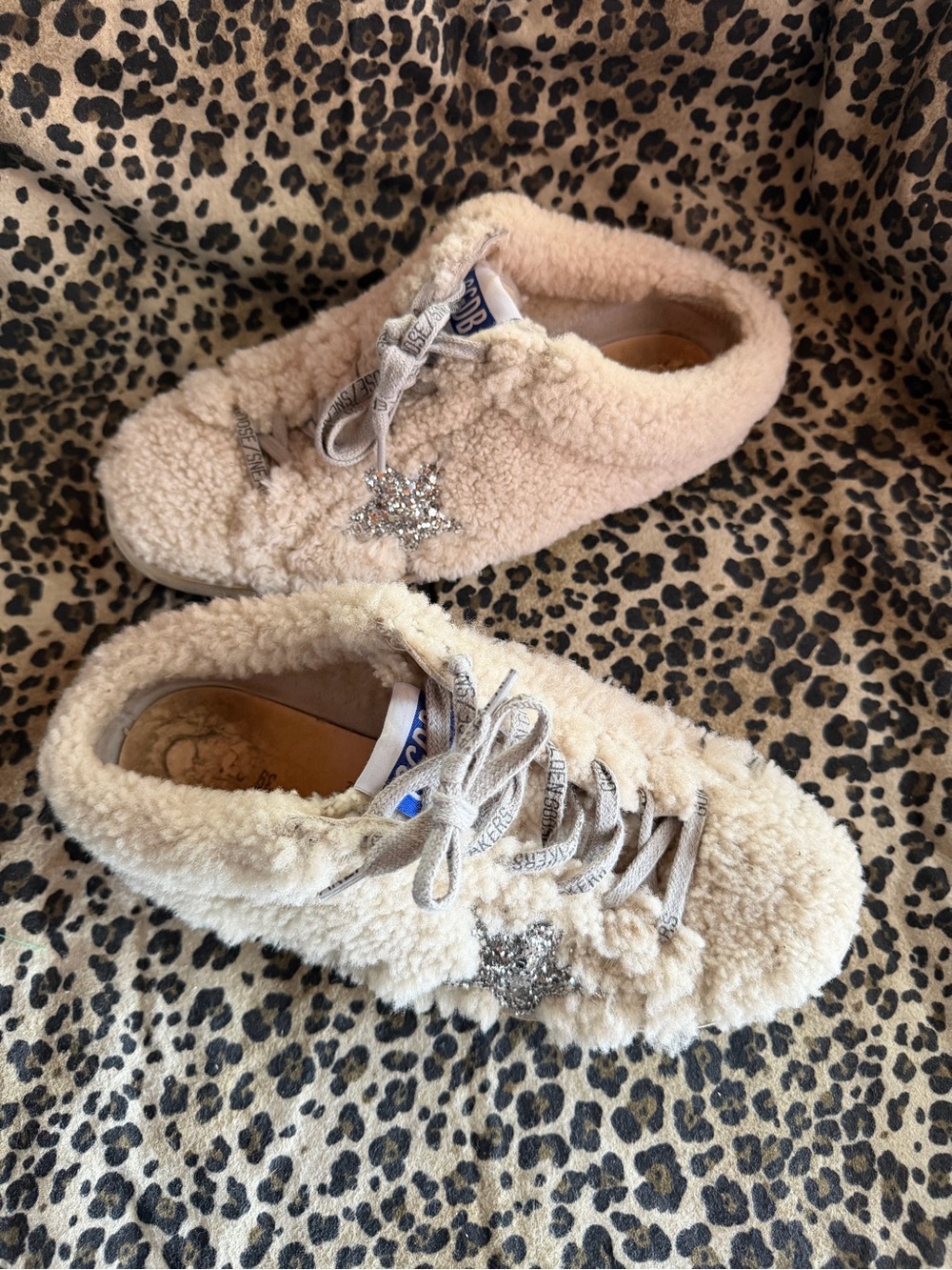 Golden Goose Shearling plush mules/slipon sneakers